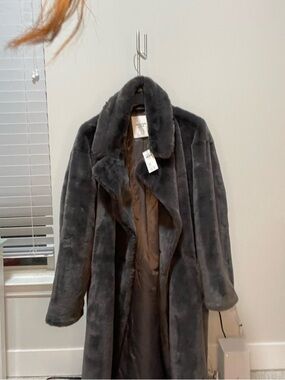 Abercrombie Grey Shearling Teddy coat new with tags size xl